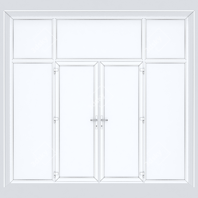 Premium Plastic Windows & Doors Set 3D model image 2