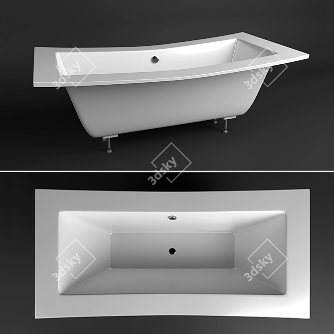 Nogano Acrylic Bathtub 3D model image 1