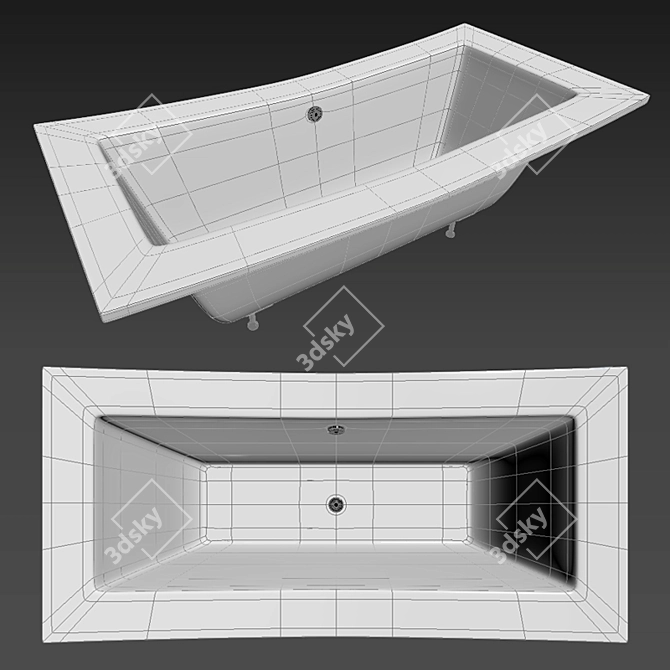 Nogano Acrylic Bathtub 3D model image 3