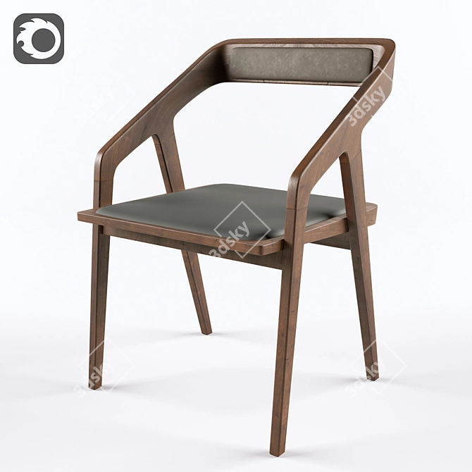 Title: Sleek Katakana Chair 3D model image 1