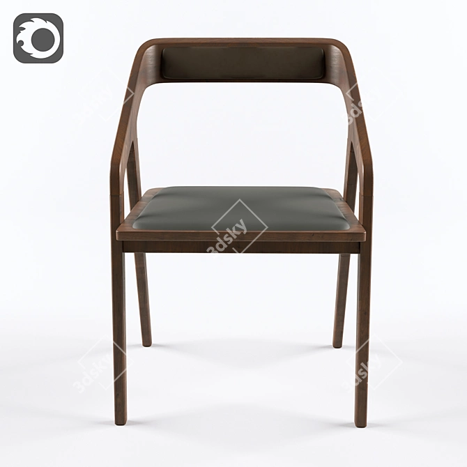 Title: Sleek Katakana Chair 3D model image 2