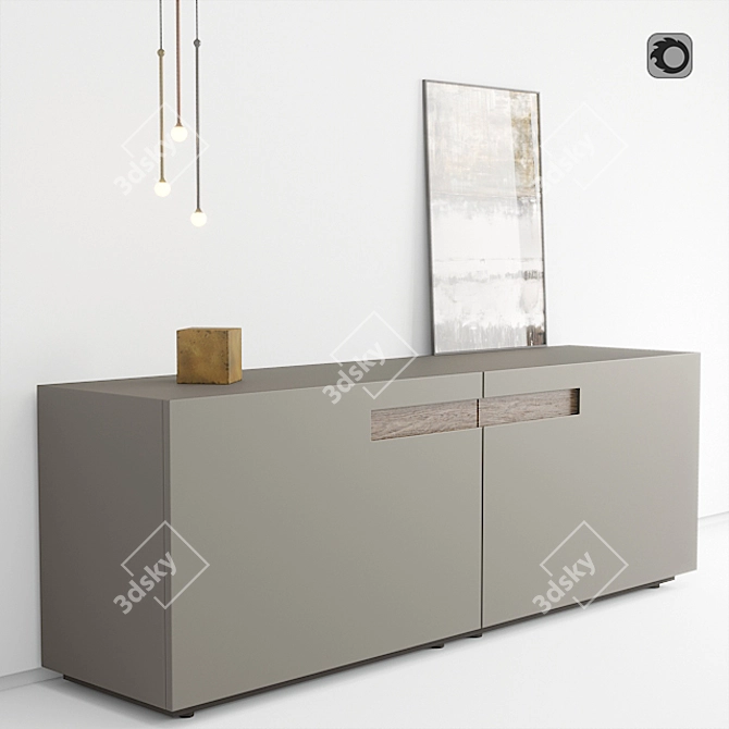 Presotto Plaster Sideboard with Penta Lights 3D model image 1