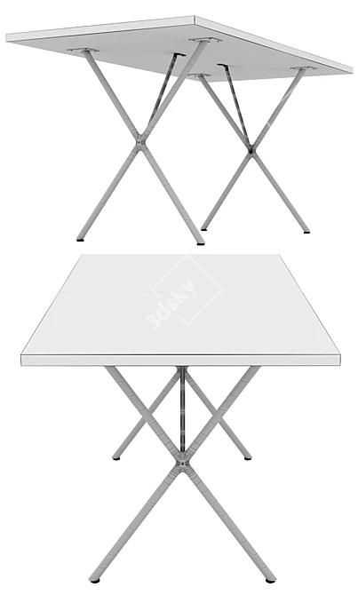 Modern X-Leg Table for Stylish Interiors 3D model image 3