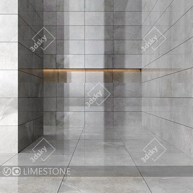 Title: Kerranova Limestone Marble Tiles 3D model image 1