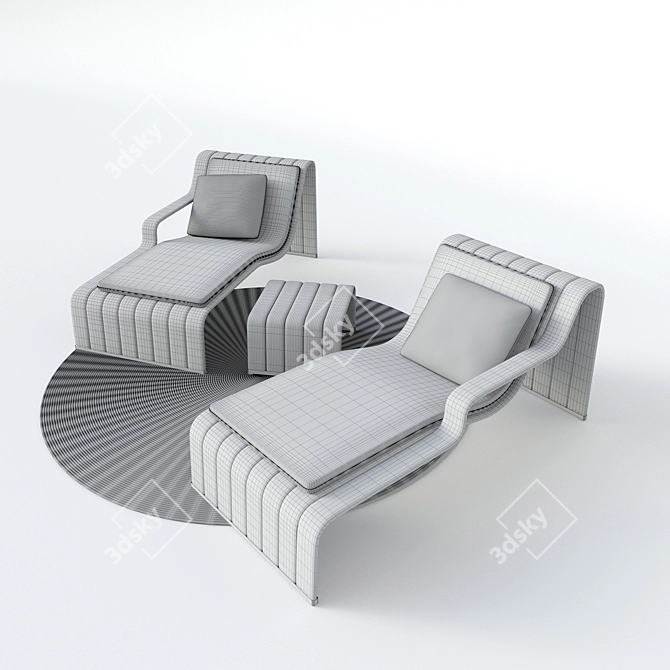 Paola Lenti Frame: Weather-Resistant Outdoor Furniture Set 3D model image 3