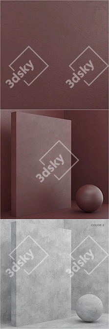 Seamless Coating Plaster Material Set 3D model image 3