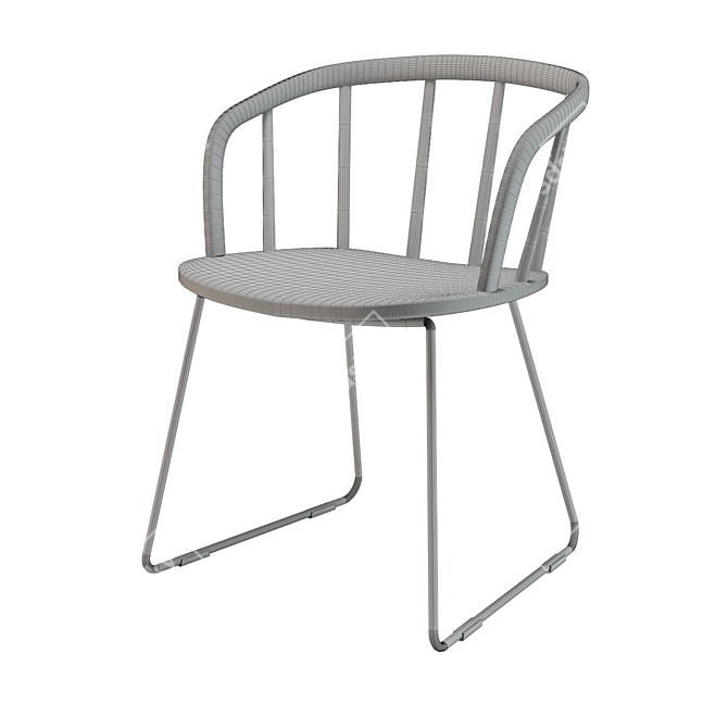 Contemporary Windsor Style Armchair 3D model image 2