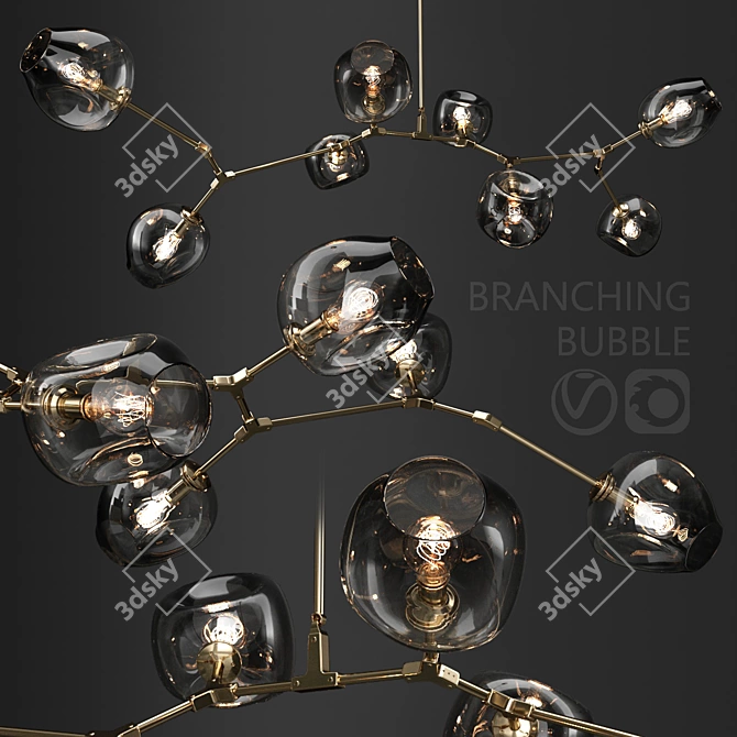 Revolutionary Bubble Branch Pendant Lamp 3D model image 1