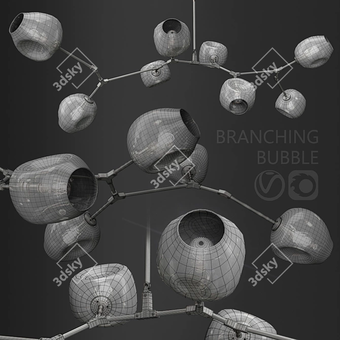 Revolutionary Bubble Branch Pendant Lamp 3D model image 2