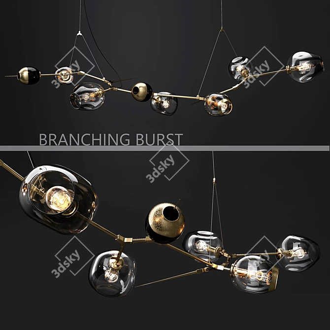 Bursting Branches: 6-Lamp Lighting 3D model image 1