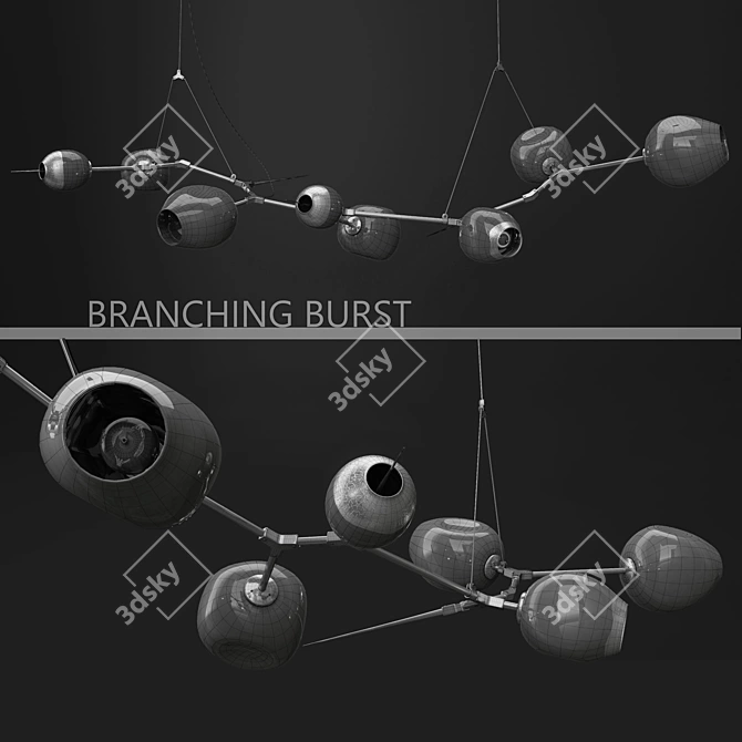 Bursting Branches: 6-Lamp Lighting 3D model image 2