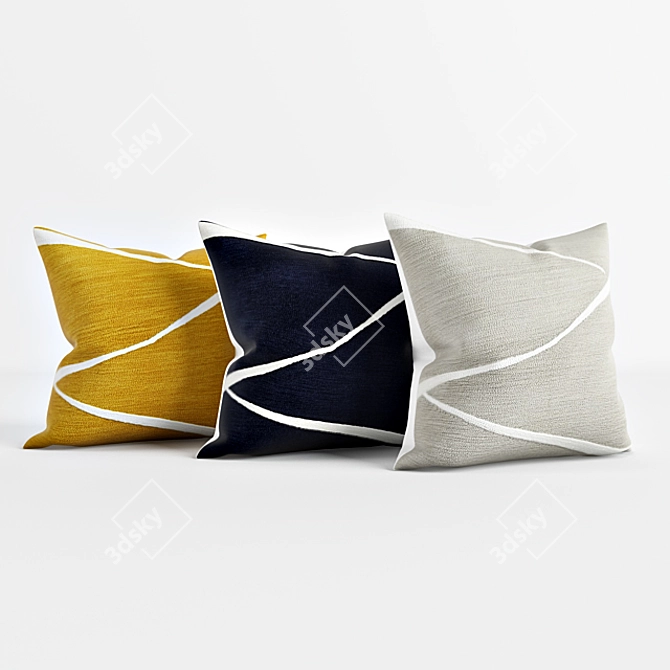 Crewel Fragments Pillow Covers 3D model image 1