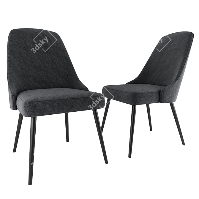 Modern Upholstered Dining Chair 3D model image 1