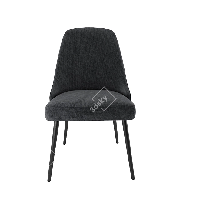 Modern Upholstered Dining Chair 3D model image 2