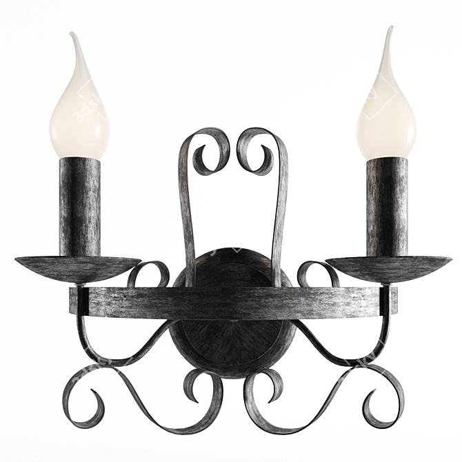 Palermo Black Iron Chandelier 3D model image 1