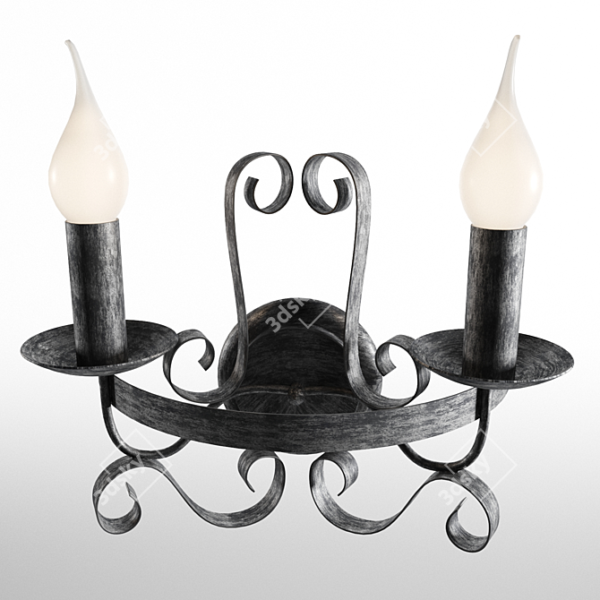 Palermo Black Iron Chandelier 3D model image 2