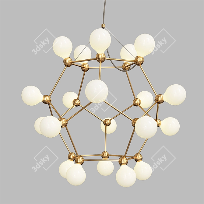 Modern LED Geometric Chandelier 3D model image 1