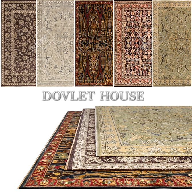 Luxury DOVLET HOUSE 5pc Carpets (Part 213) 3D model image 1