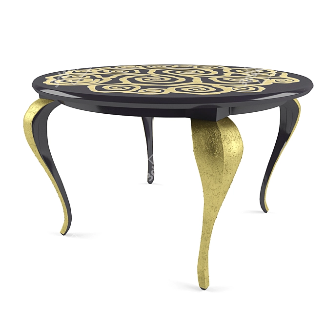 ALCHYMIA Arianna: Glamorous Art Deco Round Dining Table 3D model image 1