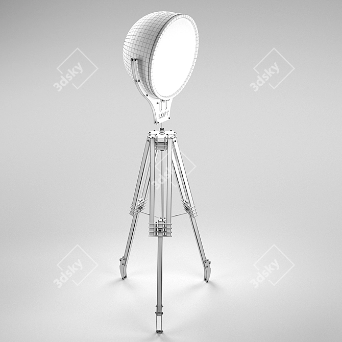 Industrial Geometric Floor Lamp 3D model image 2