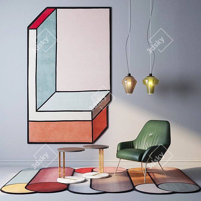 Luxury Design: cc-tapis Rugs, Foscarini Diesel Lamps, ASIA Leather Armchair 3D model image 1