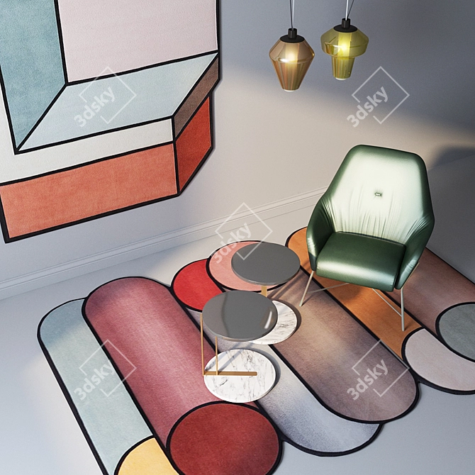 Luxury Design: cc-tapis Rugs, Foscarini Diesel Lamps, ASIA Leather Armchair 3D model image 3