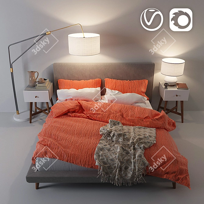 Bonaldo Dream On: Elegant and Spacious Bed for Luxurious Comfort 3D model image 1