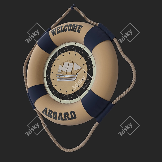 Nautical Accents Lifebuoy 3D model image 1