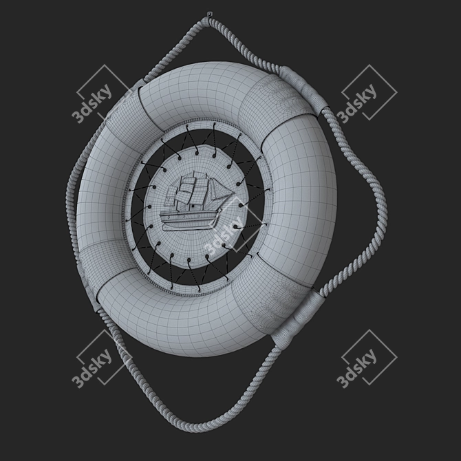 Nautical Accents Lifebuoy 3D model image 2