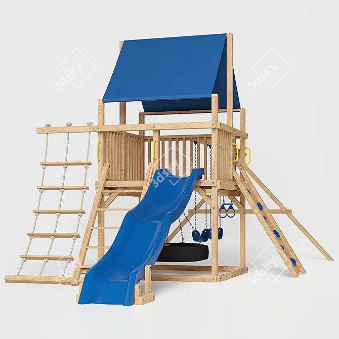 Bailey Climber Swing Set: Endless Fun for Kids! 3D model image 1