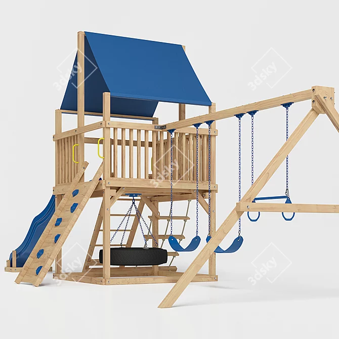 Bailey Climber Swing Set: Endless Fun for Kids! 3D model image 2