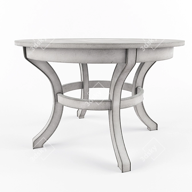 Elegant Round Wooden Dining Table 3D model image 1