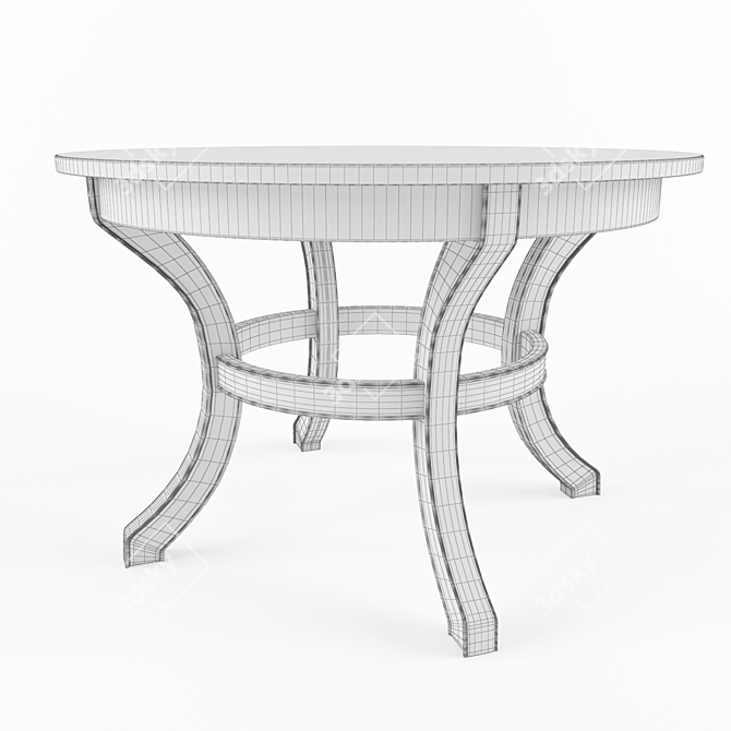 Elegant Round Wooden Dining Table 3D model image 2