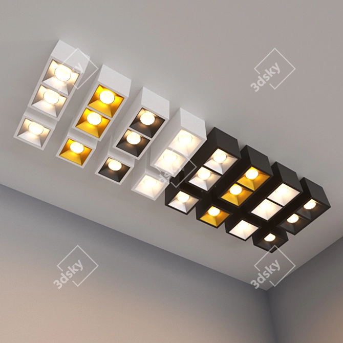 OM KUB: Stylish LED Square Light 3D model image 2