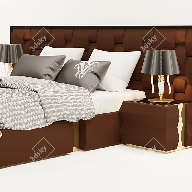 Sleek Bedroom Set 3D model image 2