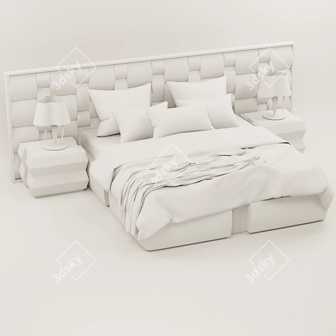 Sleek Bedroom Set 3D model image 3