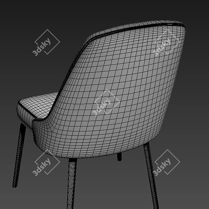  Retro-Inspired Side Chair 3D model image 3