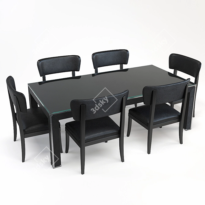 Bottega Veneta Meta Chair & Table Set 3D model image 1