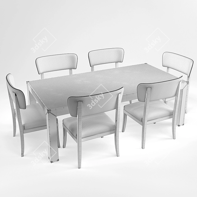 Bottega Veneta Meta Chair & Table Set 3D model image 3