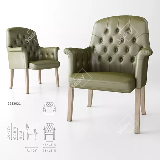 Poltrona Frau Oxford Office Chair 3D model image 1