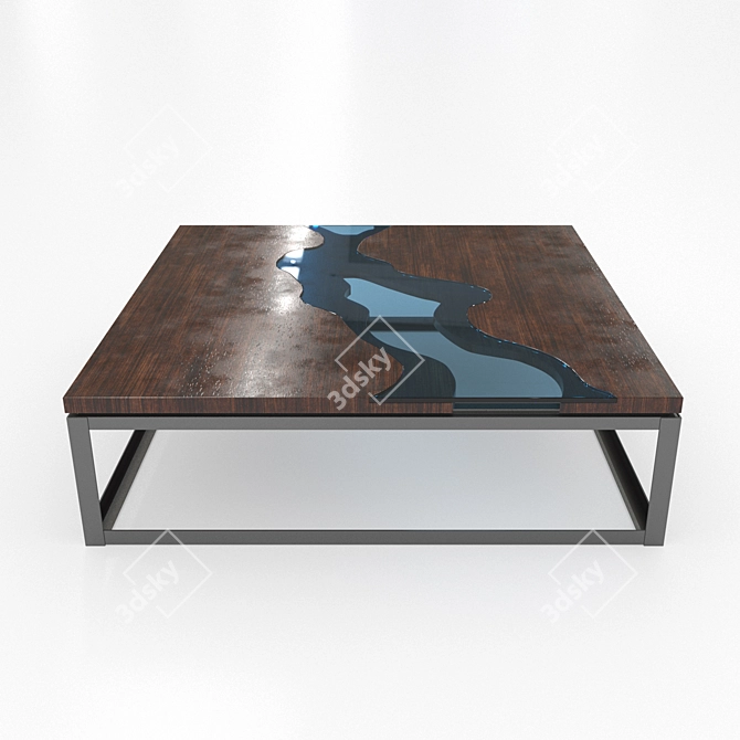 Natural Wood River Coffee Table 3D model image 2