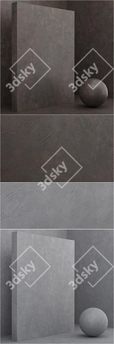 Seamless Plaster Coating Material - 4 Color Set 3D model image 2