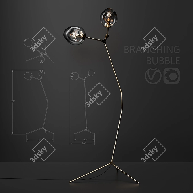 Branching Bubble Floor Lamp 3D model image 1