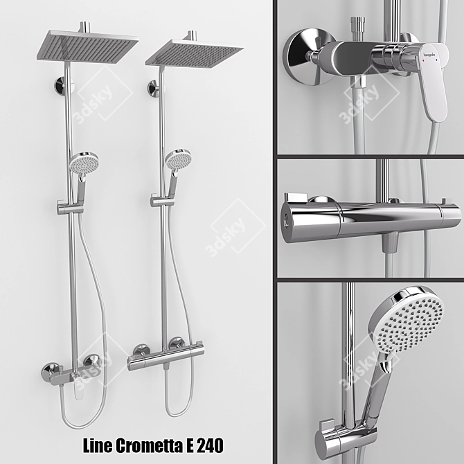 Title: Crometta E 240 Shower System 3D model image 1