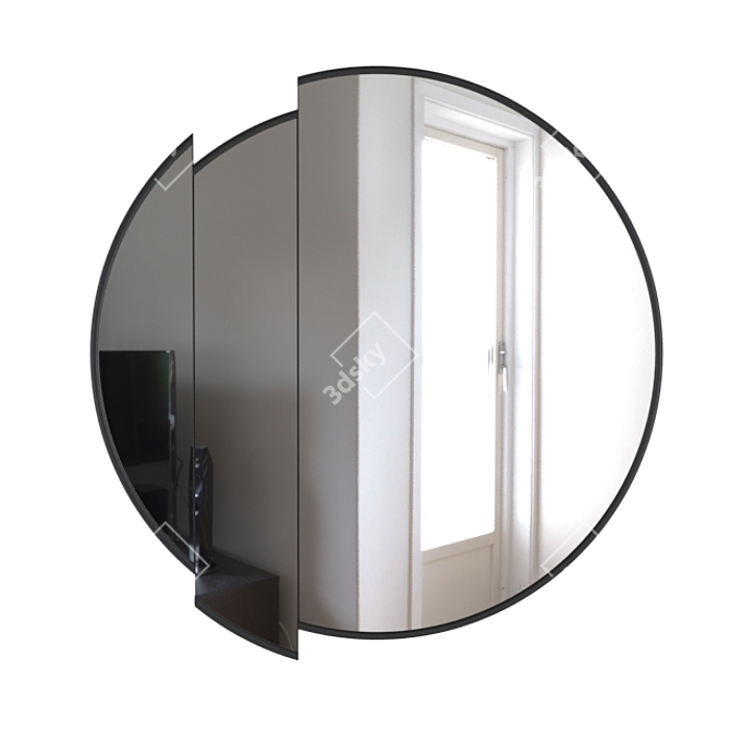 Black Oak Split Mirror 3D model image 1