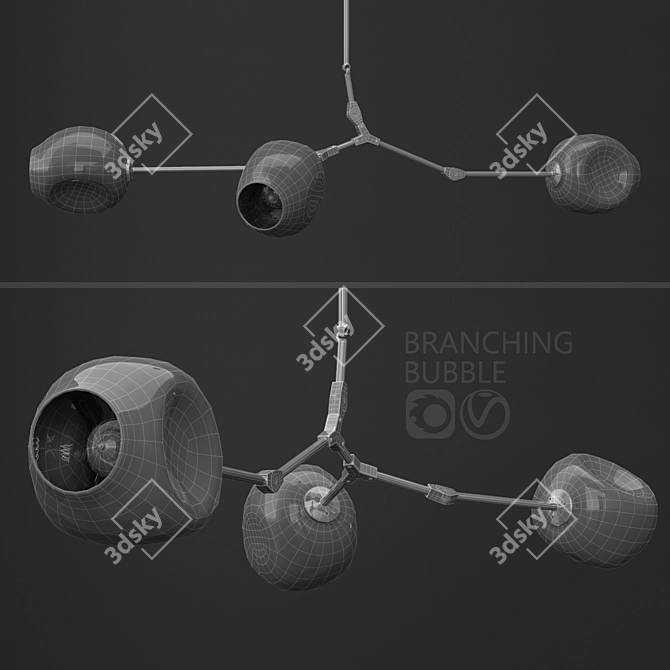 Title: Branched Bubble Pendant Lights 3D model image 2