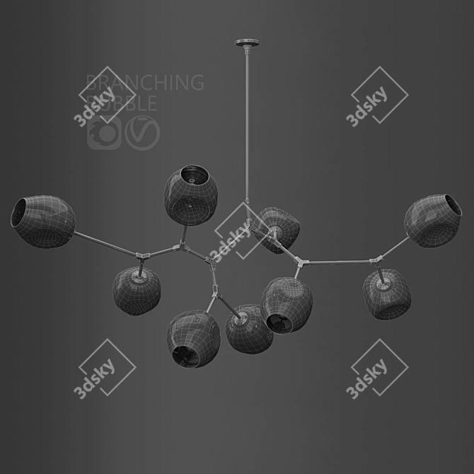 Title: Branching Bubble Pendant Lights 3D model image 2