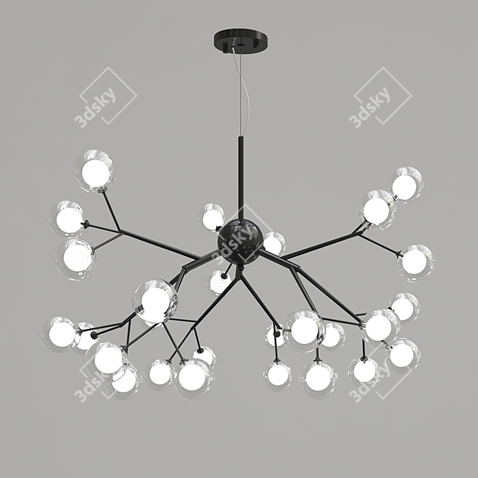 Floral Tree Branch Pendant Light 3D model image 1