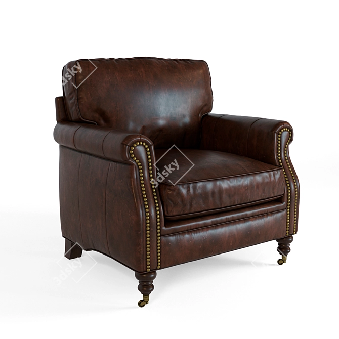 Gianno Leather Club Chair 3D model image 1