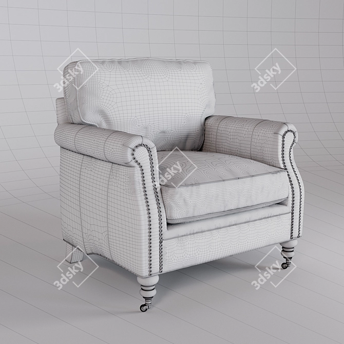 Gianno Leather Club Chair 3D model image 2